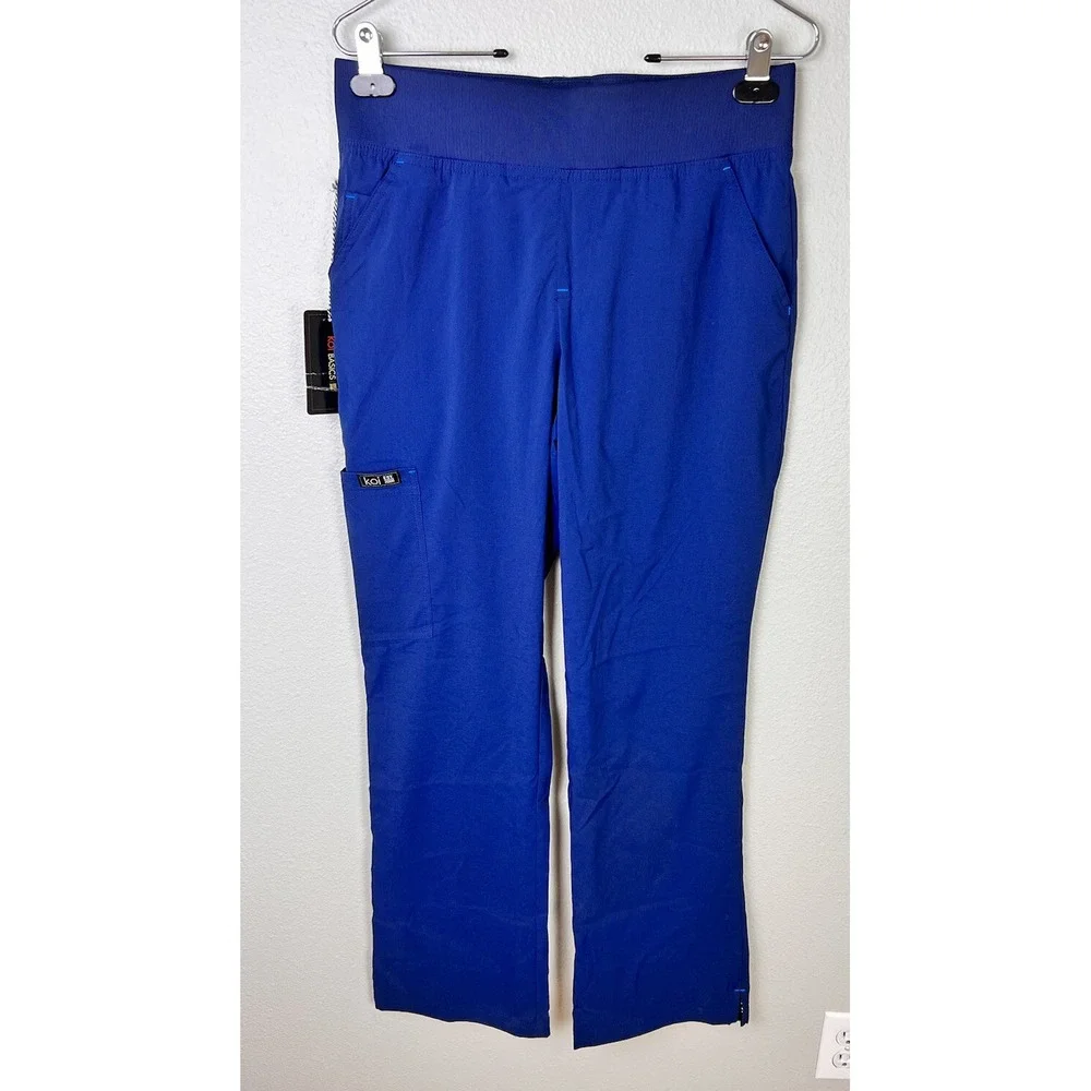 Koi Basics Women's Laurie Yoga-Style Scrub Pants Navy Blue‎ Sz Small Regular NWT